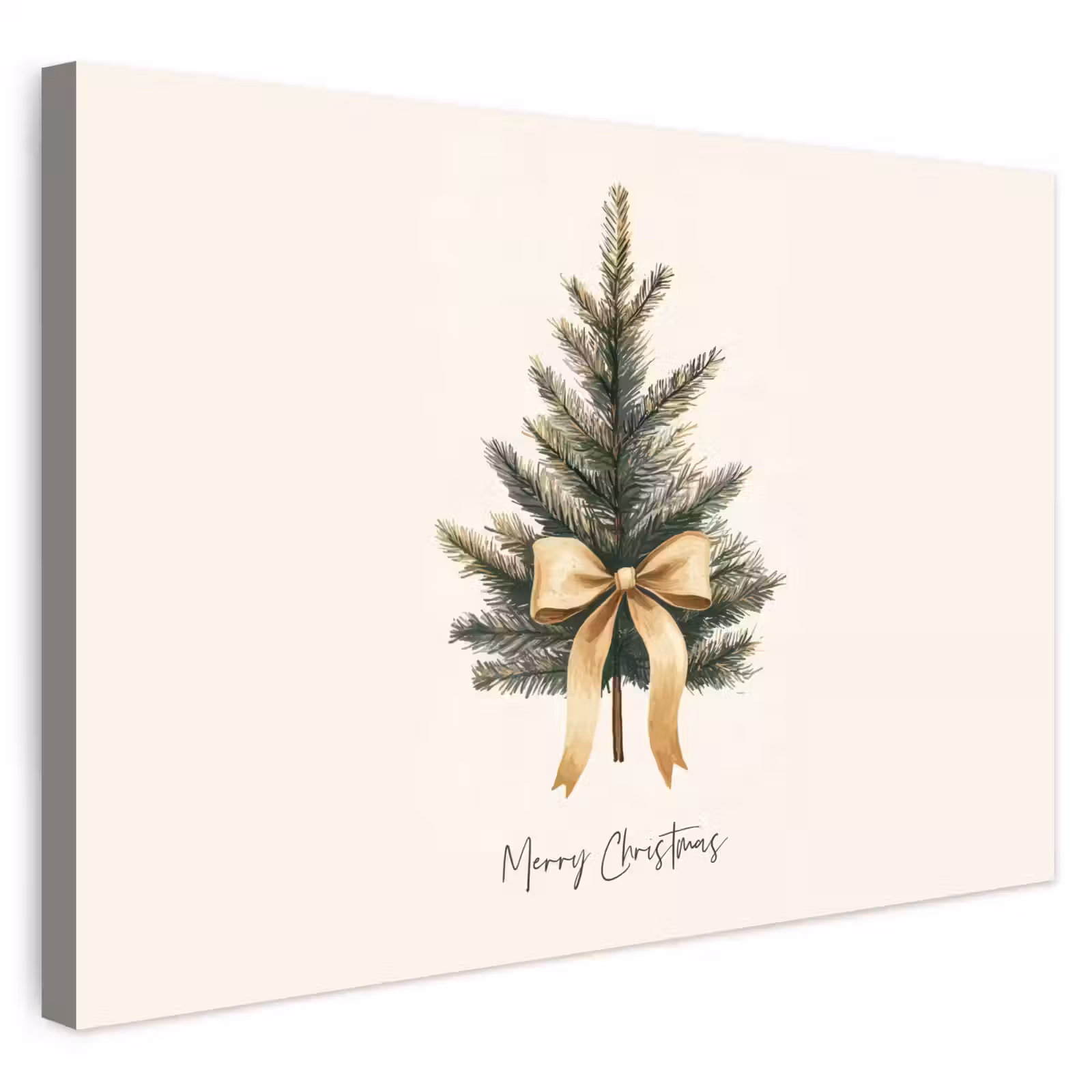 Buiten canvas - Kerstboom - Kerst - Merry Christmas - Beige — 1