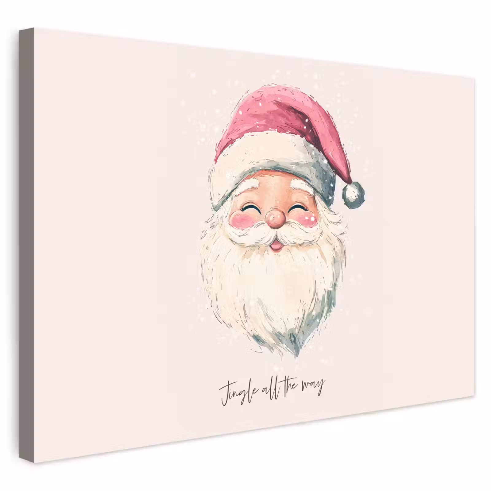 Buiten canvas - Kerstman - Kerst - Quote - Beige — 1