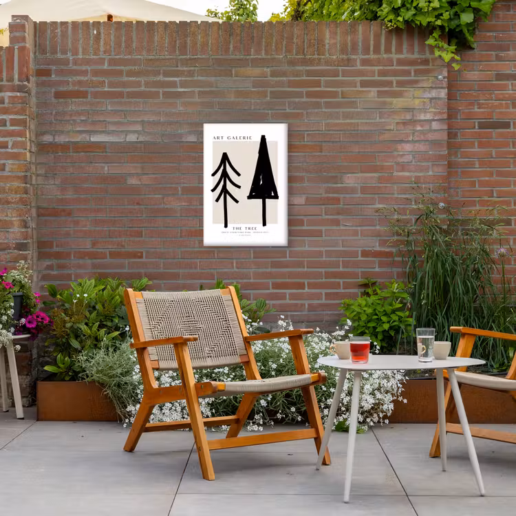Buiten canvas - Bomen - Kerst - Zwart - Feest — 2