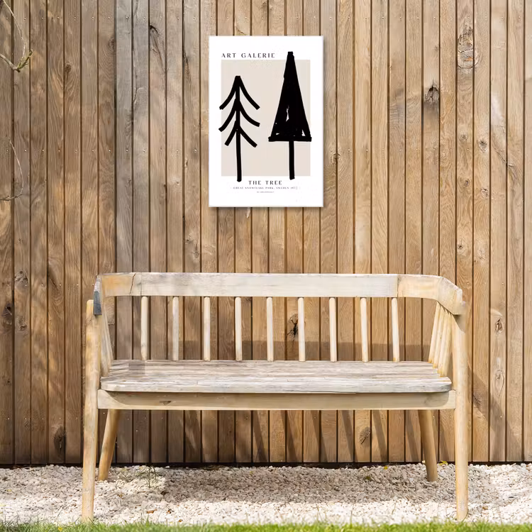 Buiten canvas - Bomen - Kerst - Zwart - Feest — 3