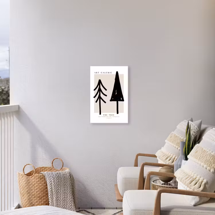 Buiten canvas - Bomen - Kerst - Zwart - Feest — 4