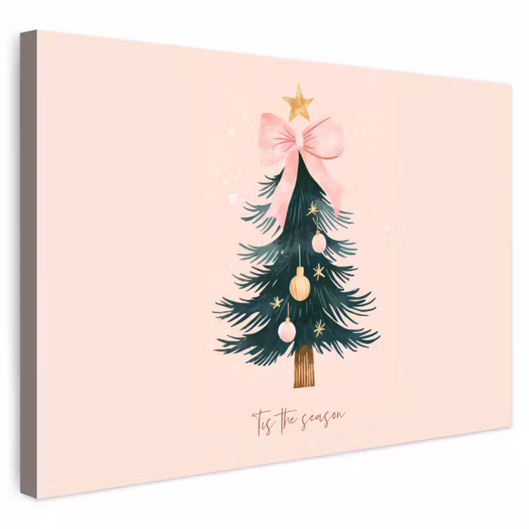 Buiten canvas - Christmas Season - Kerst - Kerstboom - Roze — 1