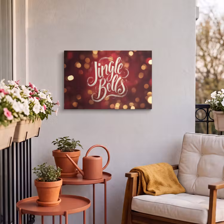 Buiten canvas - Jingle - Bells - Kerst - Rood — 3