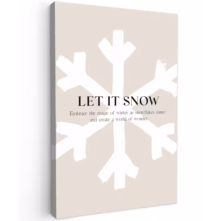 Buiten canvas - Kerst - Let it snow - Sneeuwvlok - Winter - Quotes — 1