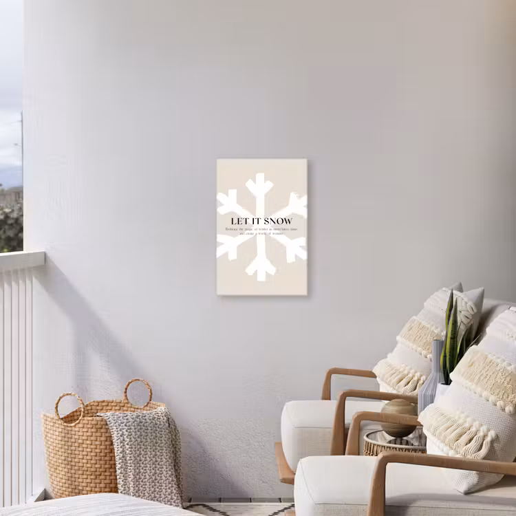 Buiten canvas - Kerst - Let it snow - Sneeuwvlok - Winter - Quotes — 4