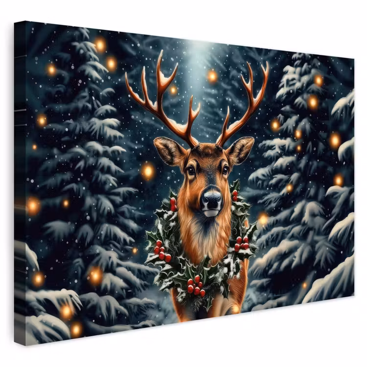 Buiten canvas - Kerst - Magie - Bos - Kleurrijk — 1