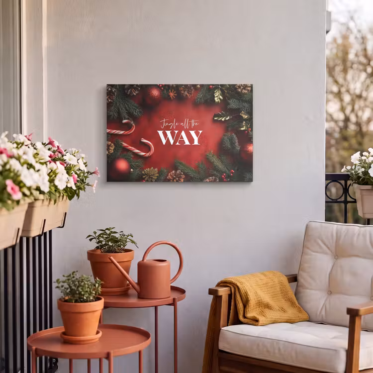 Buiten canvas - Kerst - Quote - Rood - Kerstballen — 4