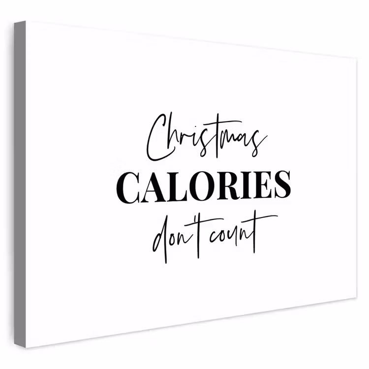Buiten canvas - Kerst quote - Winter - Christmas calories - Wit — 1