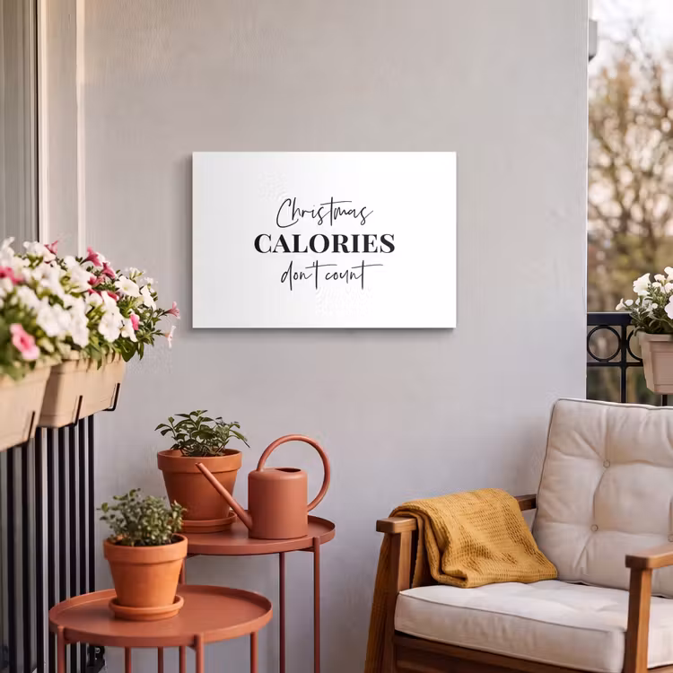 Buiten canvas - Kerst quote - Winter - Christmas calories - Wit — 4