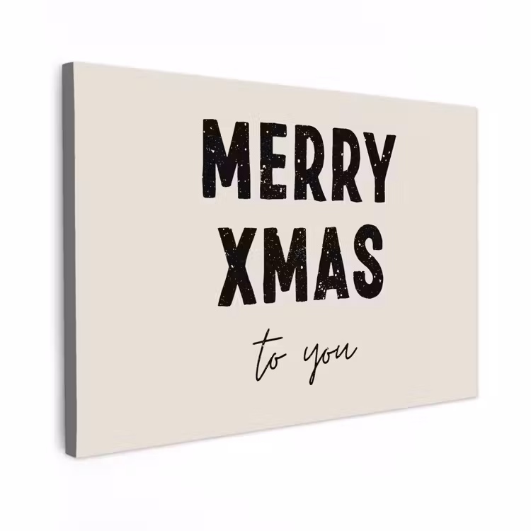 Buiten canvas - Kerst - Quotes - Merry xmas - Feestdagen - Zwart — 1