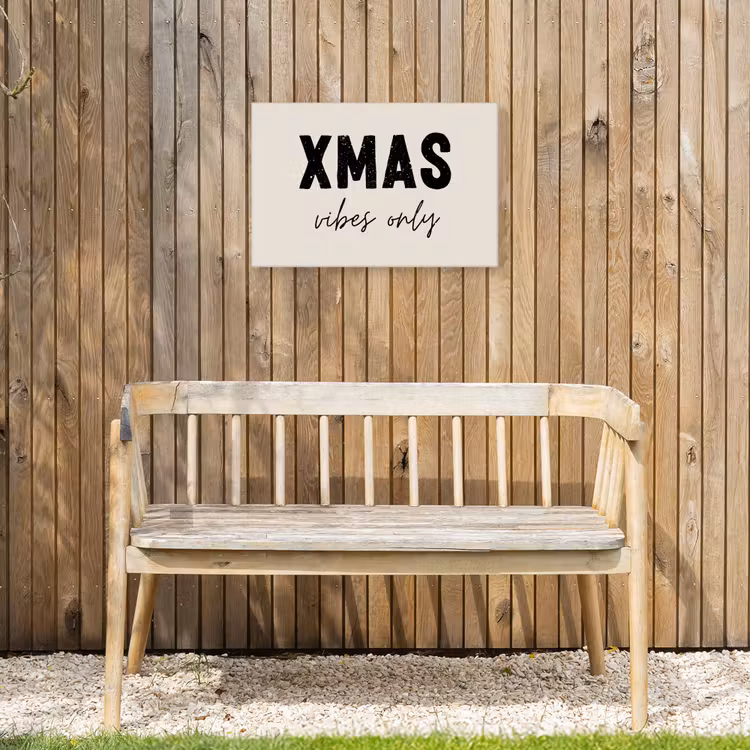 Buiten canvas - Kerst - Spreuk - xmas vibes only - Beige — 3