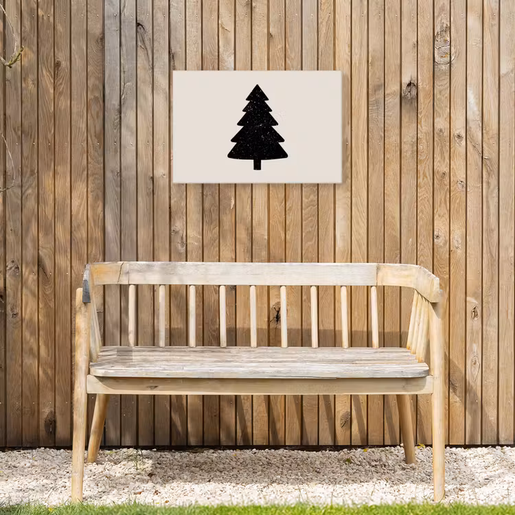 Buiten canvas - Kerstboom - Zwart - Feestdagen - Beige — 3