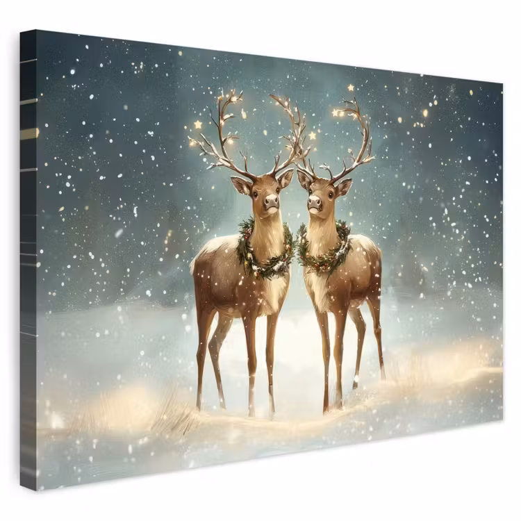 Buiten canvas - Kerstmagie - Winterwoud - Rendier — 1