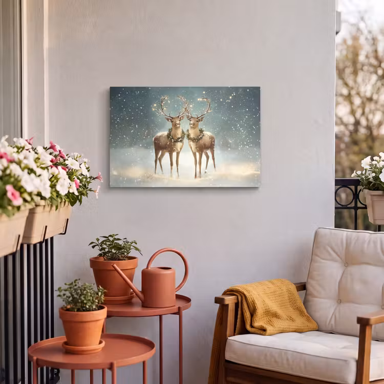 Buiten canvas - Kerstmagie - Winterwoud - Rendier — 3