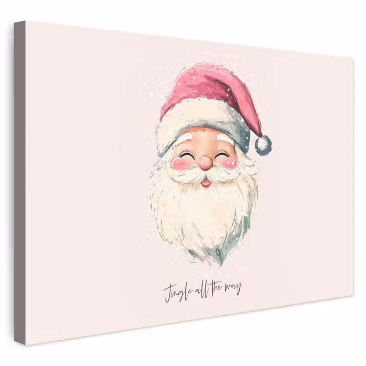 Buiten canvas - Kerstman - Kerst - Quote - Beige — 1