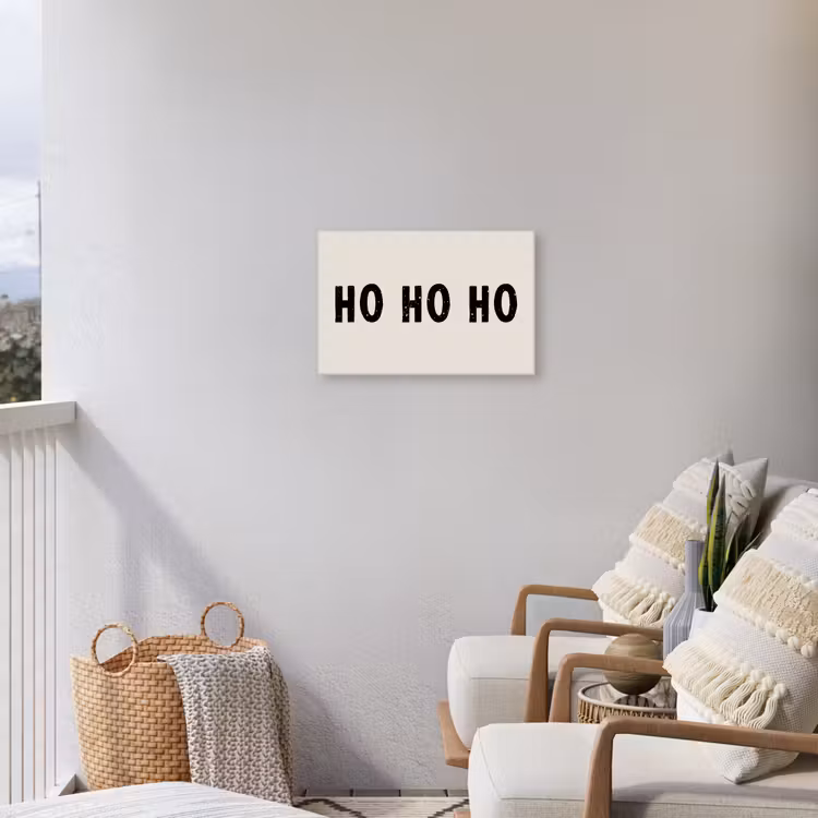 Buiten canvas - Kerstmis - Ho ho ho - Spreuken - Beige - Kerstman — 4