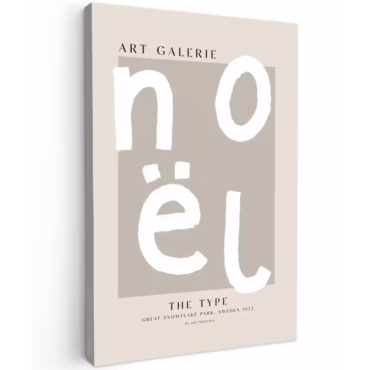 Buiten canvas - Kerstmis - Quotes - Noël - Wit - Beige — 1