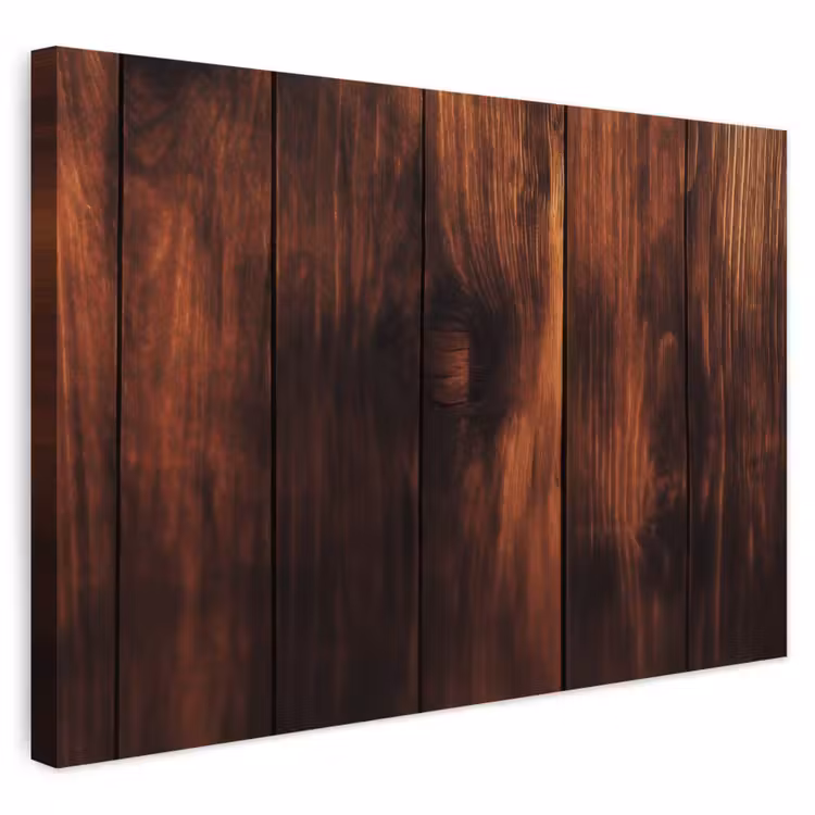 Buiten canvas - Hout - Planken - Vintage - Donkerbruin — 1