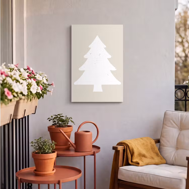Buiten canvas - Japandi - Kerstboom - Beige - Kerstversiering — 4