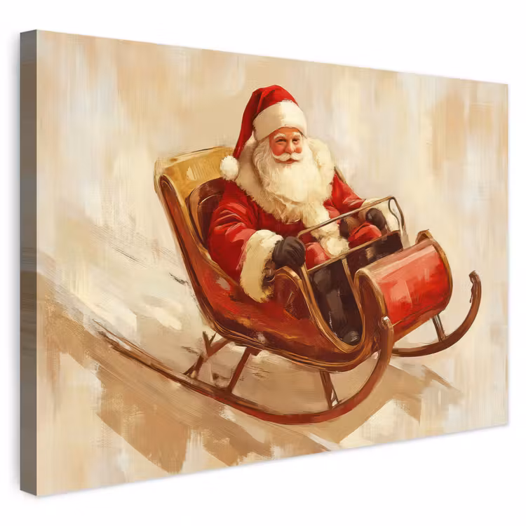 Buiten canvas - Kerst - Slee - Kerstman — 1