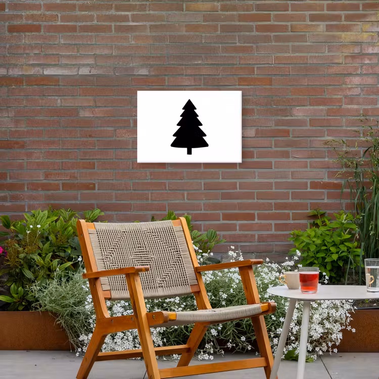 Buiten canvas - Kerstboom - Zwart - Kerstmis - Feest — 2