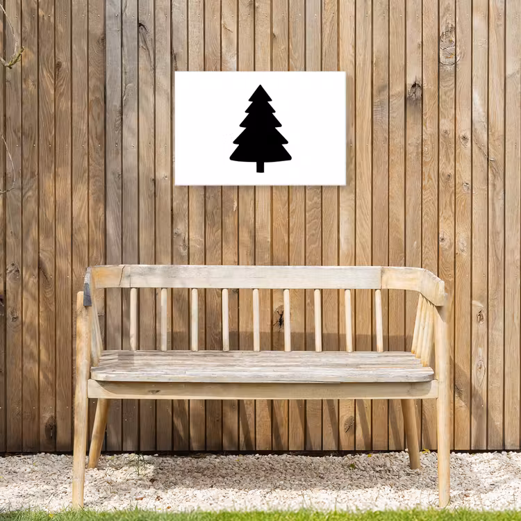 Buiten canvas - Kerstboom - Zwart - Kerstmis - Feest — 3