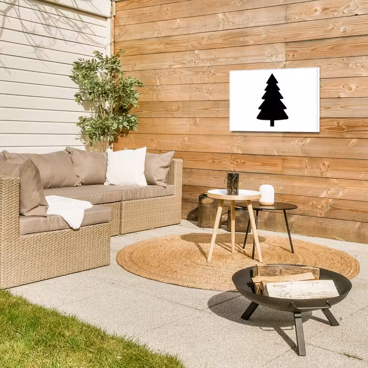 Buiten canvas - Kerstboom - Zwart - Kerstmis - Feest — 5