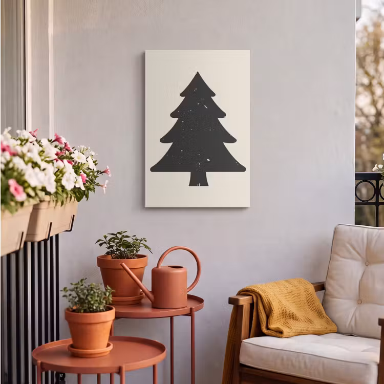 Buiten canvas - Kerstboom - Zwarte kerstboom - Boom - Japandi — 4
