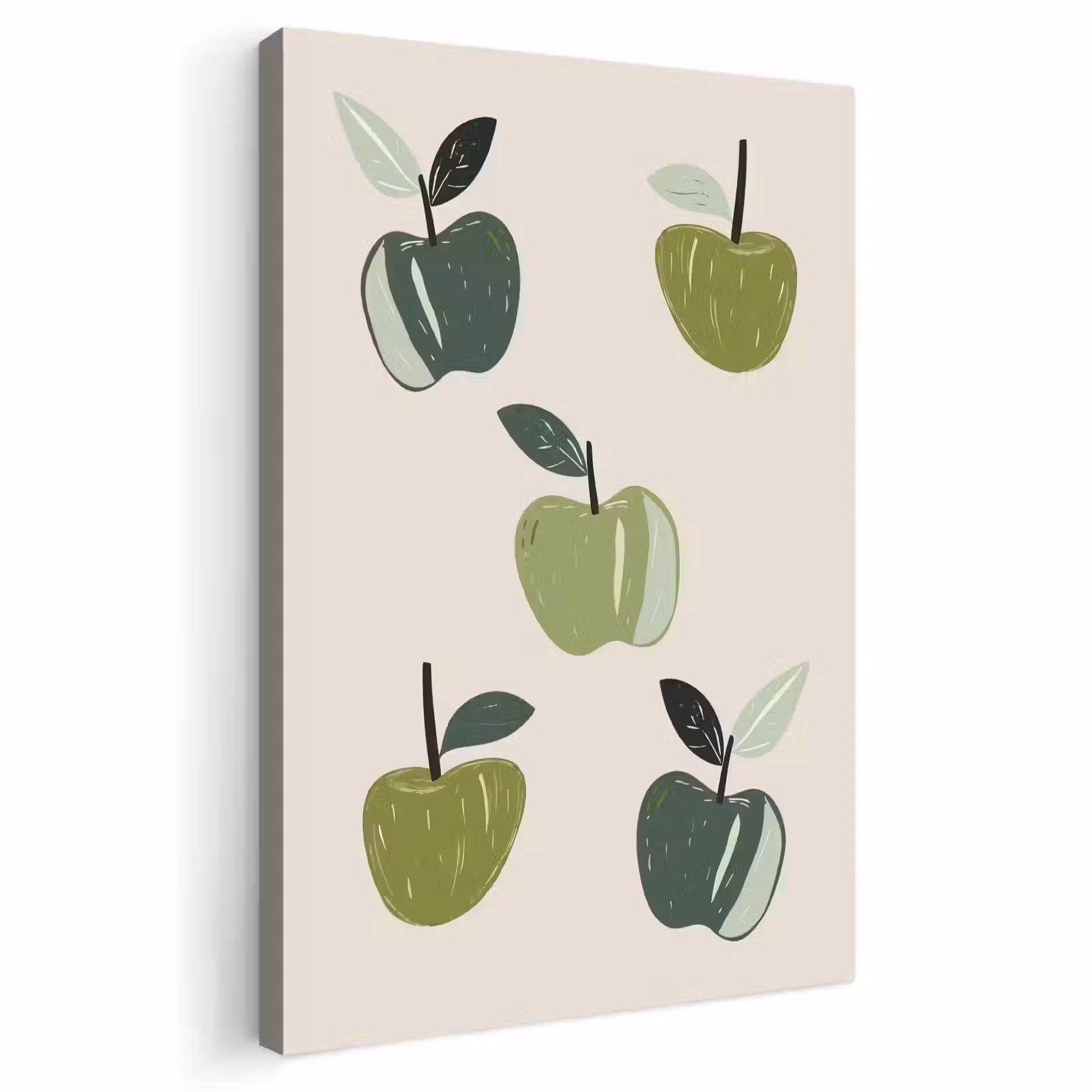 Buiten canvas - Appels - Groen - Illustratie - Bladeren — 1