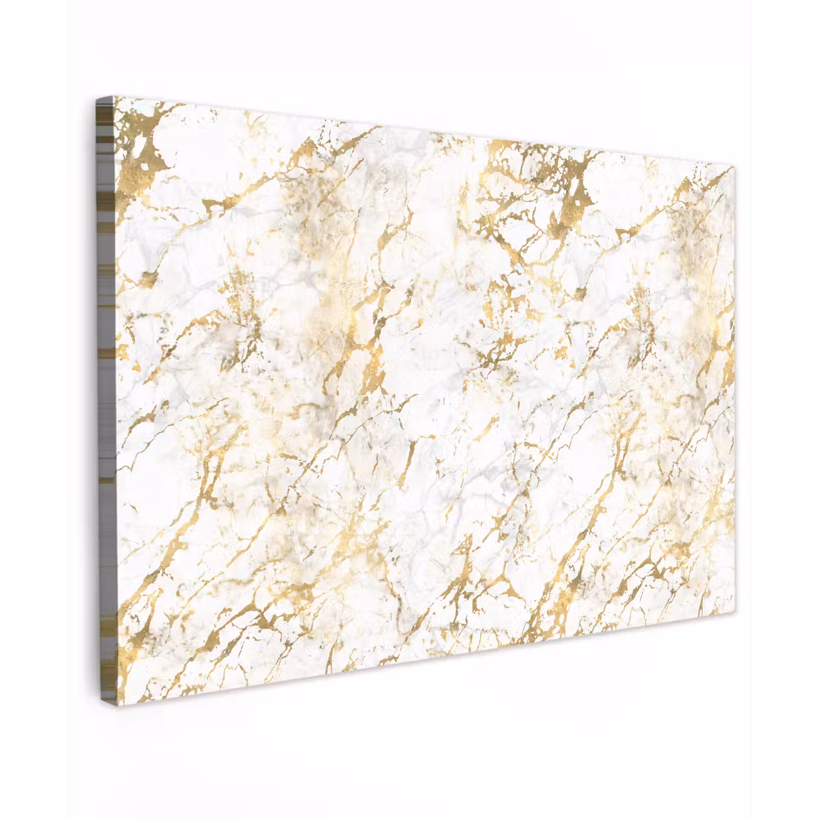 Buiten canvas - Goudspatten - Wit - Marmer — 1