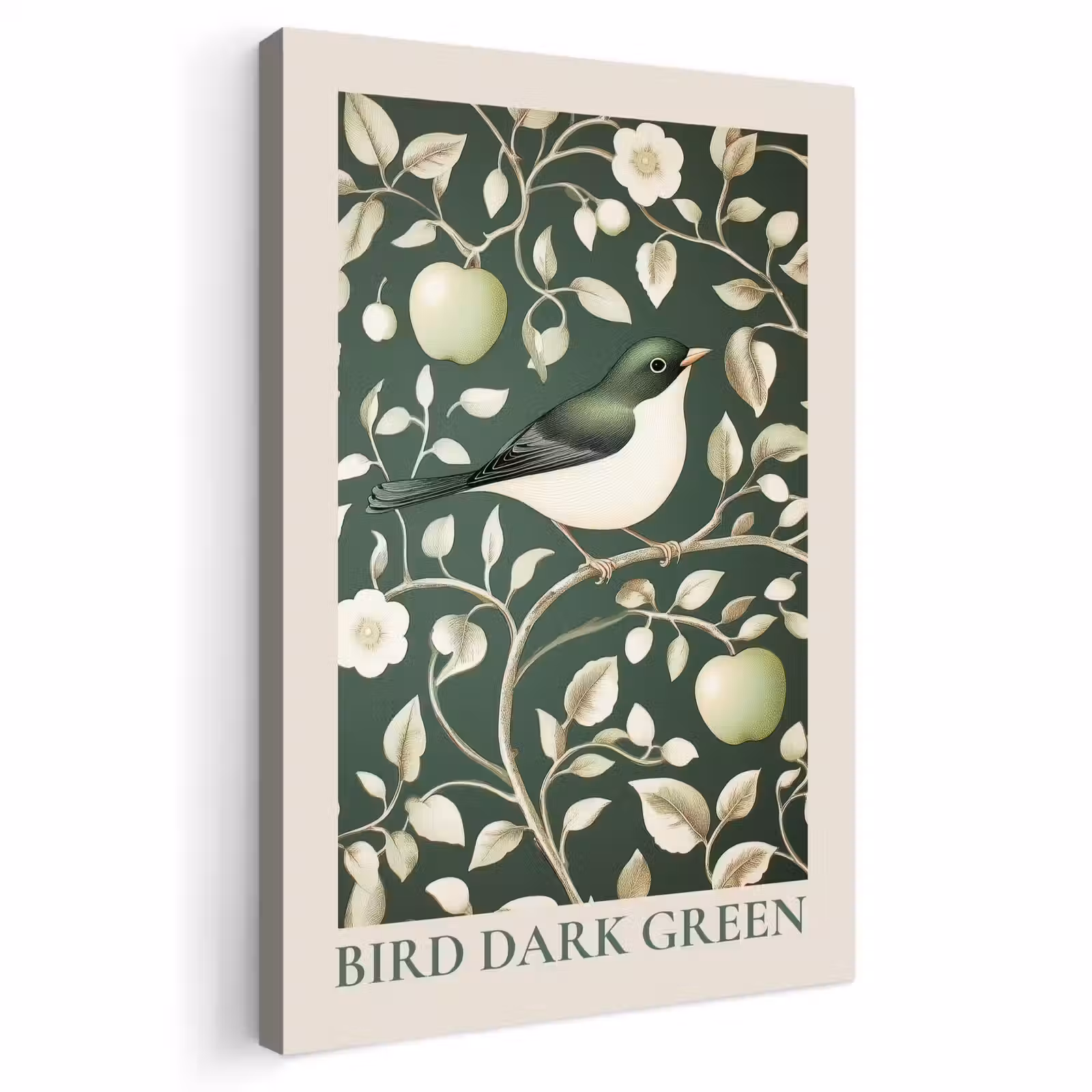 Buiten canvas - Groen - Vogel - Bloemen — 1