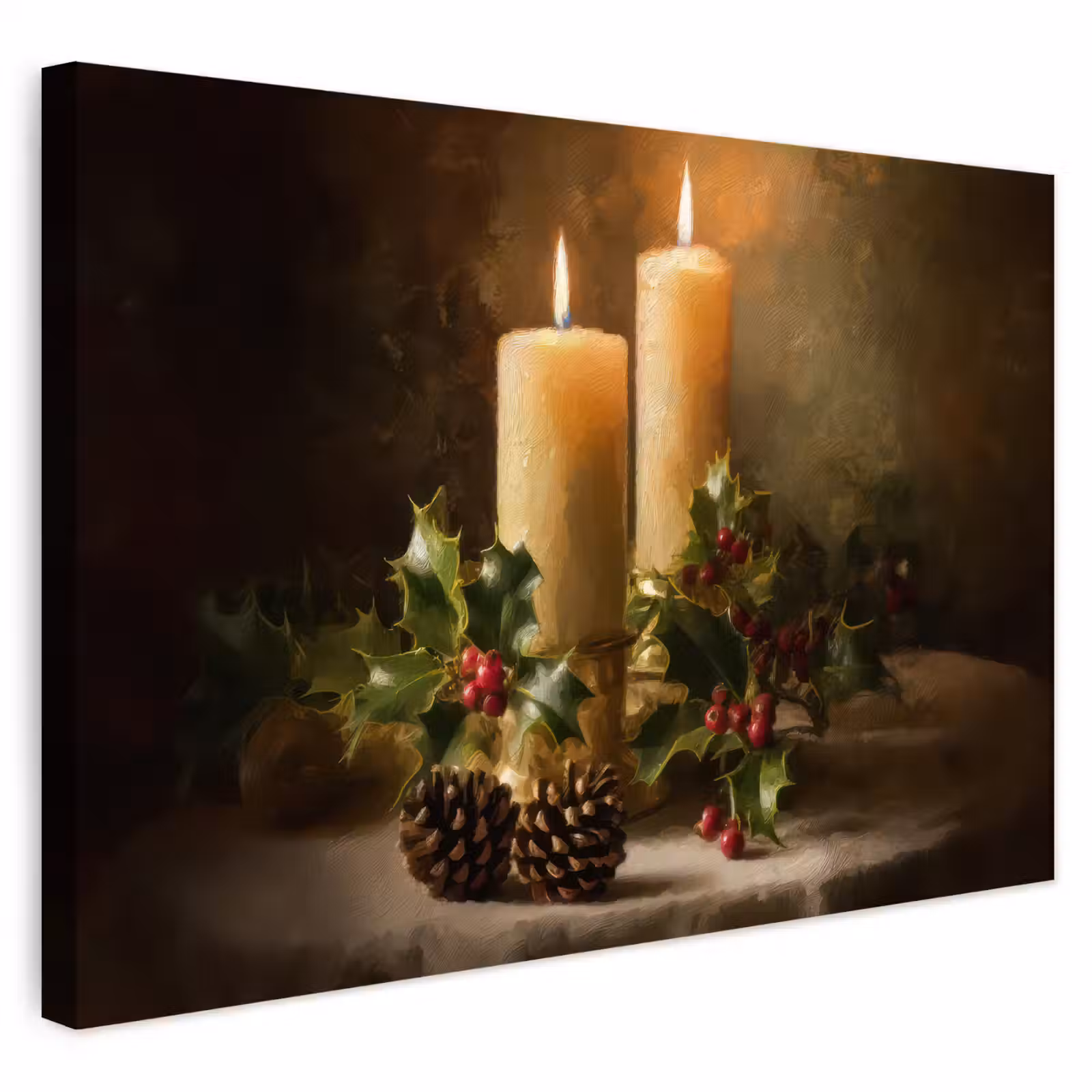 Buiten canvas - Kaarslicht - Kerst - Veelkleurig — 1