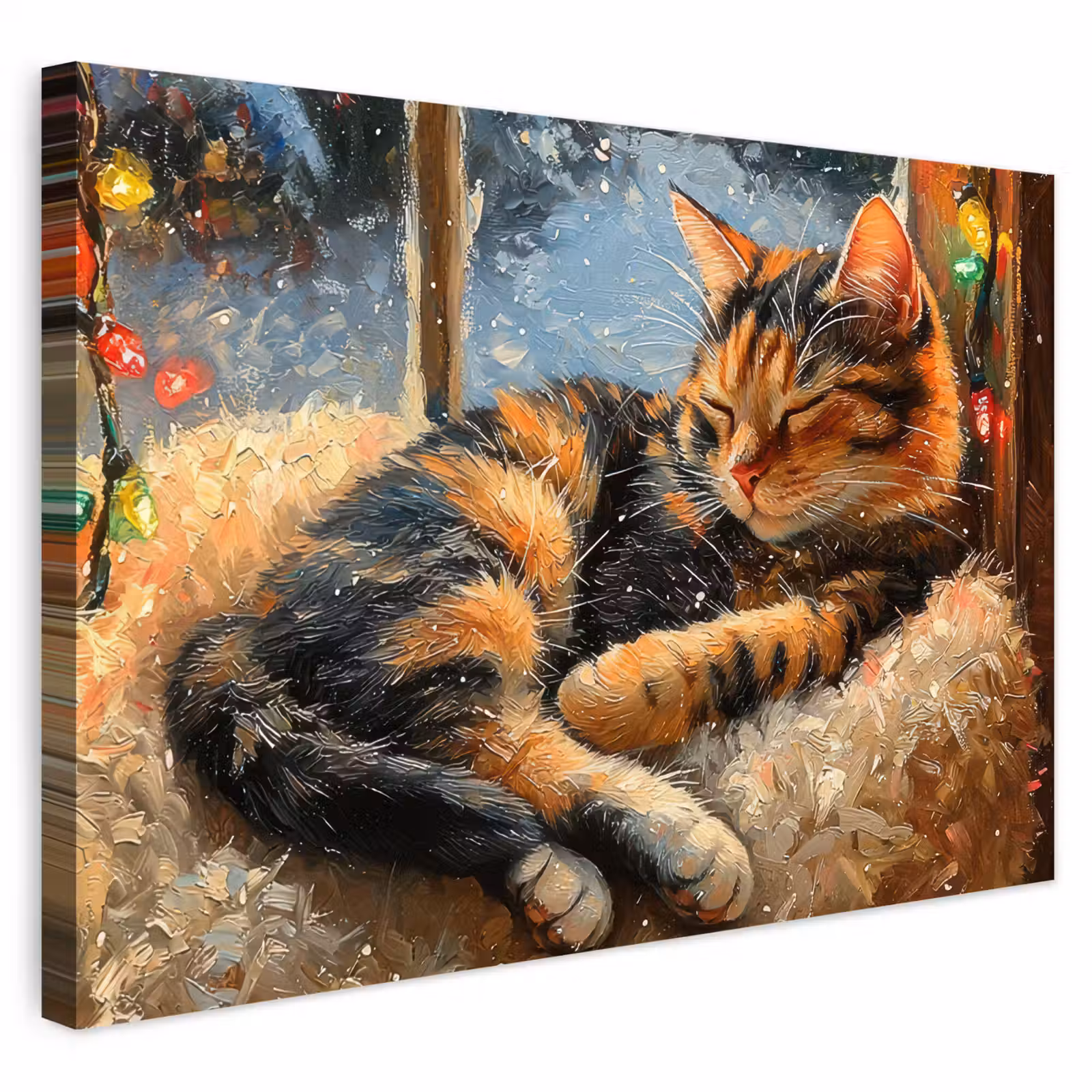 Buiten canvas - Kat - Kerst - Winter - Dier — 1