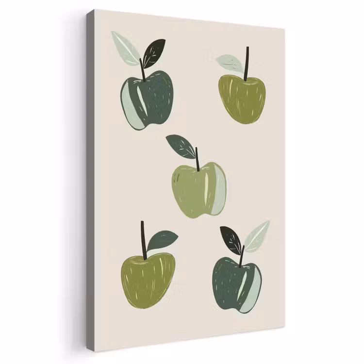 Buiten canvas - Appels - Groen - Illustratie - Bladeren — 1