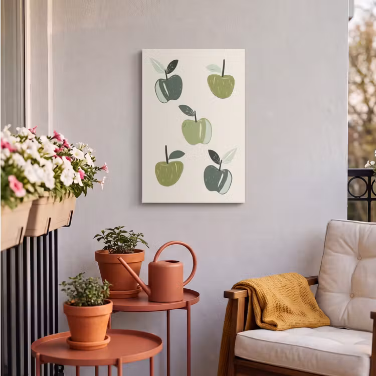 Buiten canvas - Appels - Groen - Illustratie - Bladeren — 4