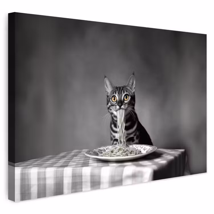 Buiten canvas - Bengaal - Kat - Tafelkleed - Zwart - Wit - Dier — 1
