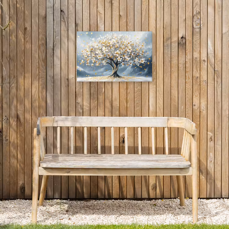 Buiten canvas - Boom - Winter - Levensboom - Modern - Goud — 3