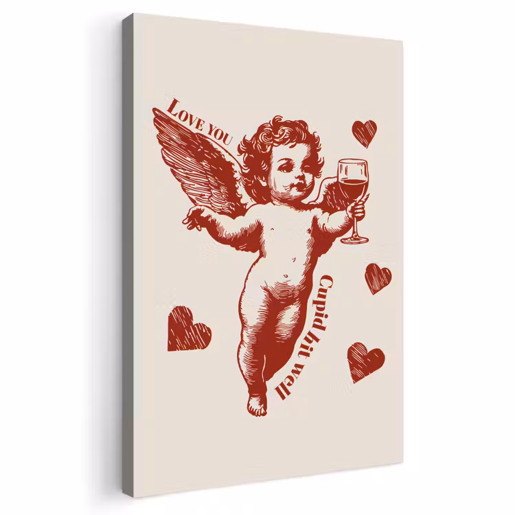 Buiten canvas - Cupido - Hartjes - Rood - Klassiek — 1
