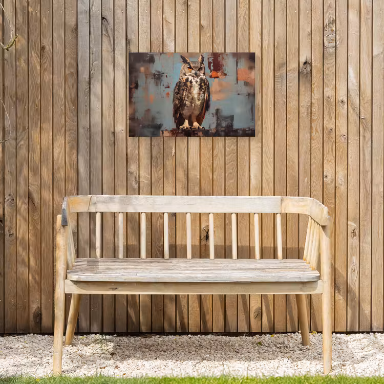 Buiten canvas - Geschilderd - Abstract - Uil - Bruin — 3