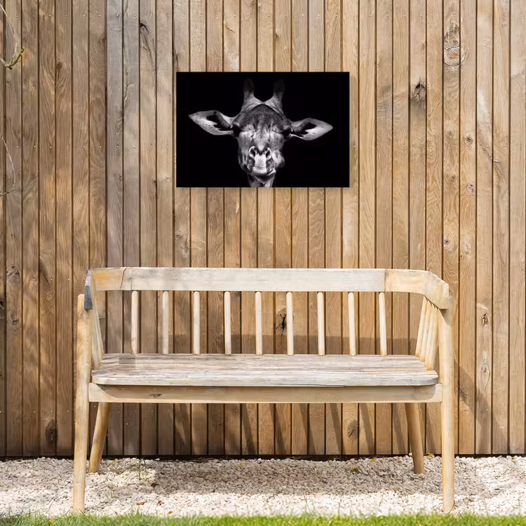Buiten canvas - Giraffe portret in zwart-wit — 3