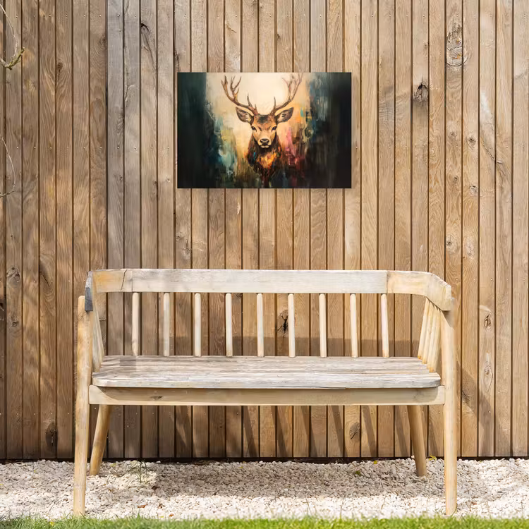 Buiten canvas - Hert - Geverfd - Gewei - Bruin — 3