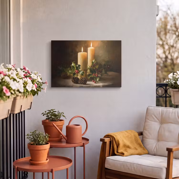 Buiten canvas - Kaarslicht - Kerst - Veelkleurig — 3