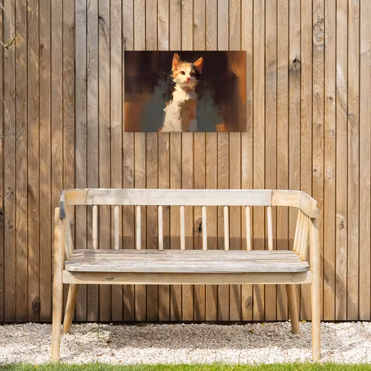 Buiten canvas - Kat - Geschilderd - Artistiek - Wit — 3