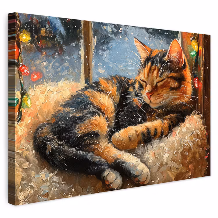 Buiten canvas - Kat - Kerst - Winter - Dier — 1
