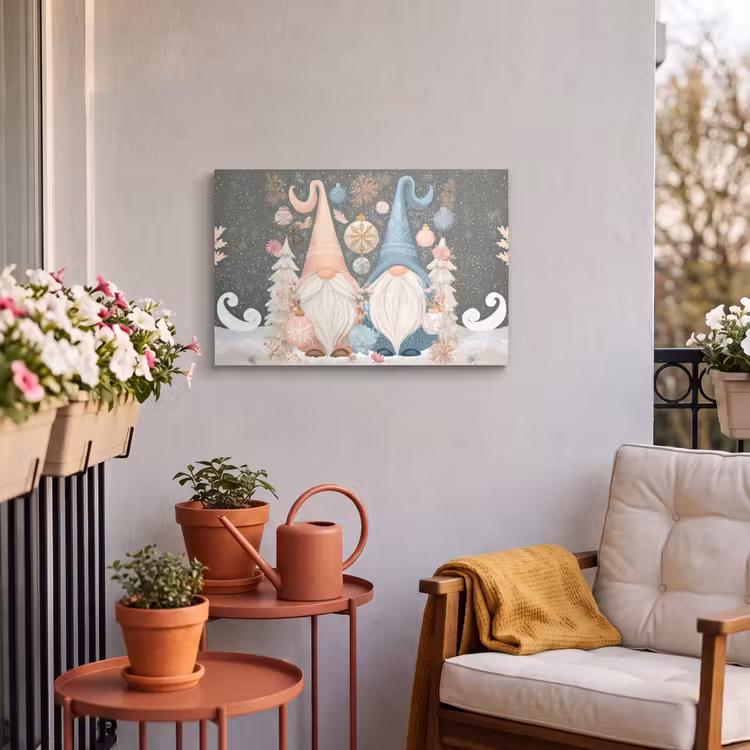 Buiten canvas - Kerst - Gnomen - Pastel — 3