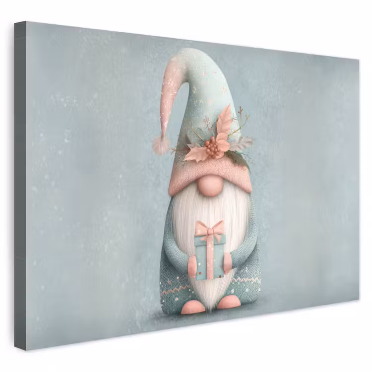 Buiten canvas - Kerstgnome - Cadeau - Groen — 1