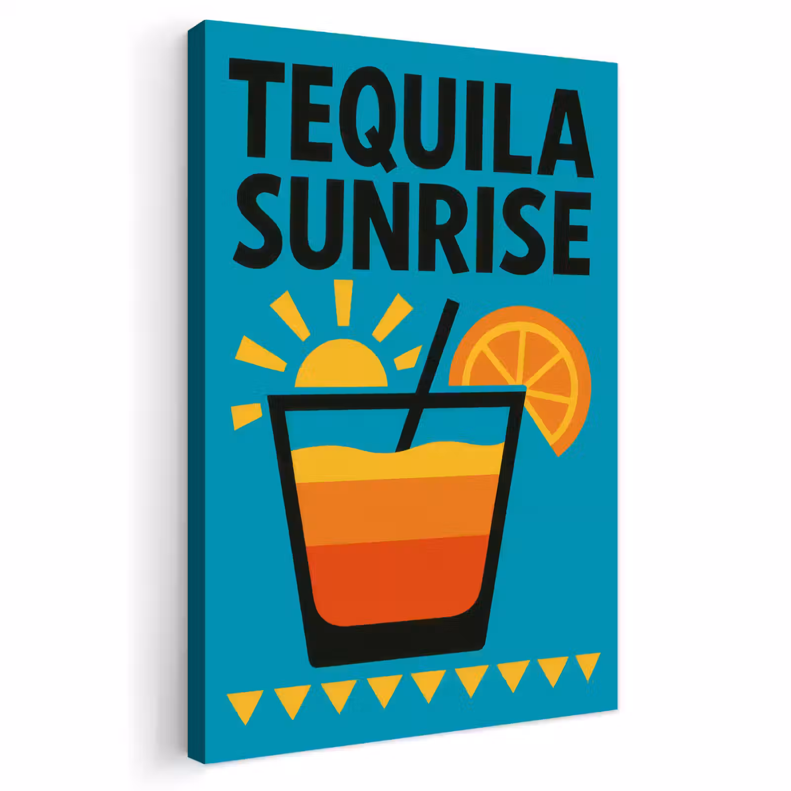 Buiten canvas - Illustratie - Tequila - Glas - Blauw — 1