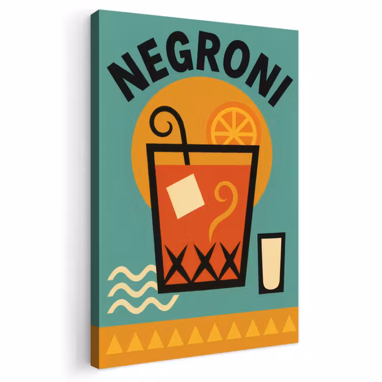 Buiten canvas - Cocktail - Negroni - Art - Sinaasappel — 1