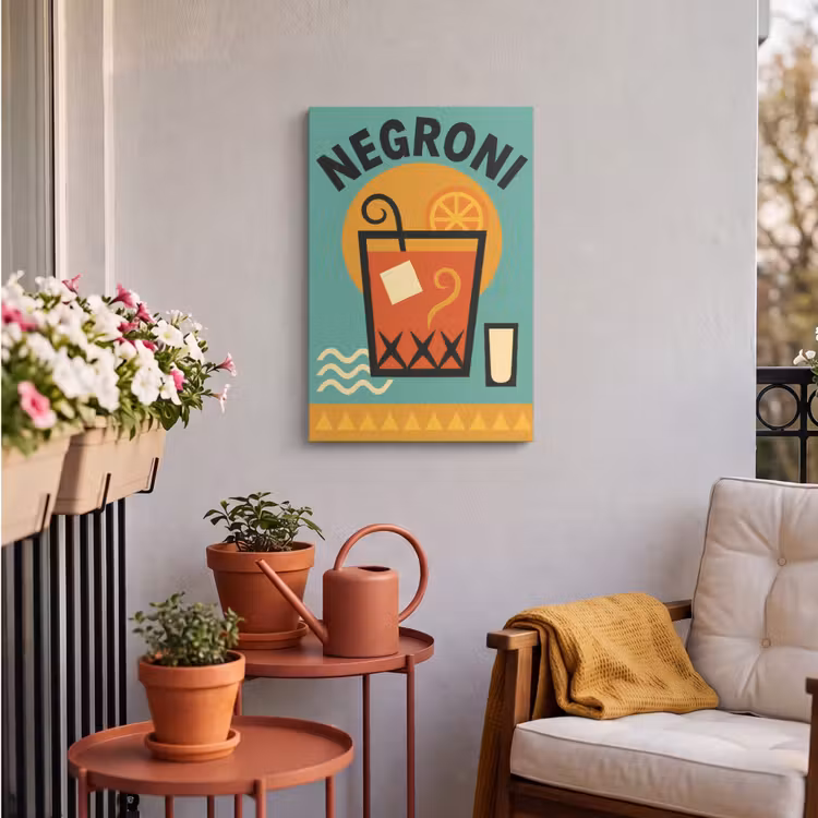 Buiten canvas - Cocktail - Negroni - Art - Sinaasappel — 4