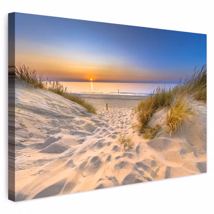Buiten canvas - Duin - Zonsondergang - Horizon - Strand - Gras — 1